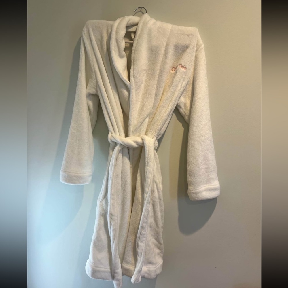 Calvin Klein white fuzzy robe